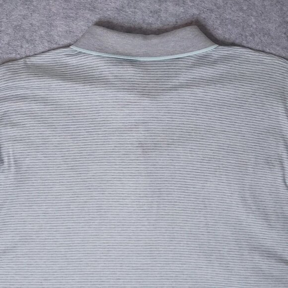 CLUBHOUSE COLLECTION Italy Mens Masters Golf Polo Blue Gray Stripe Shirt XL - Picture 5 of 7